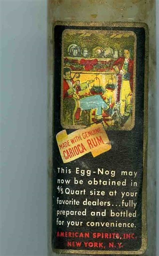 Rum Carioca Egg Nog Empty Miniature Glass Bottle