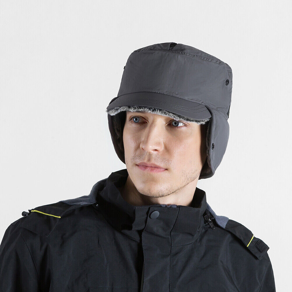 Men’s Winter Warm Baseball Cap with Earflaps Fleece Lined Outdoor Hunting Hat