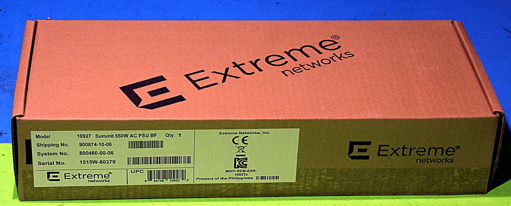 10927 Extreme Networks Summit 550W AC Power Supply, Back-to-Front