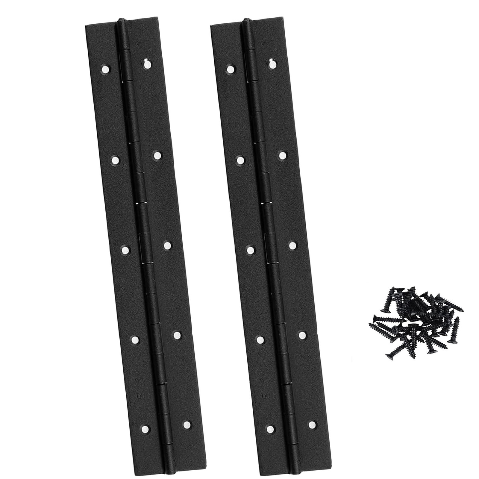 10 Inch Black Continuous Piano Hinges 2 Pack, Heavy Duty Stainless Steel Fold...