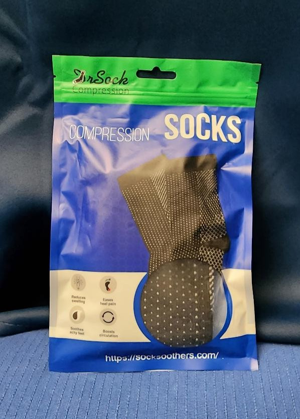 ONE  Pair Dr. Sock Compression Socks , Reduces Swelling, One Size Fits All
