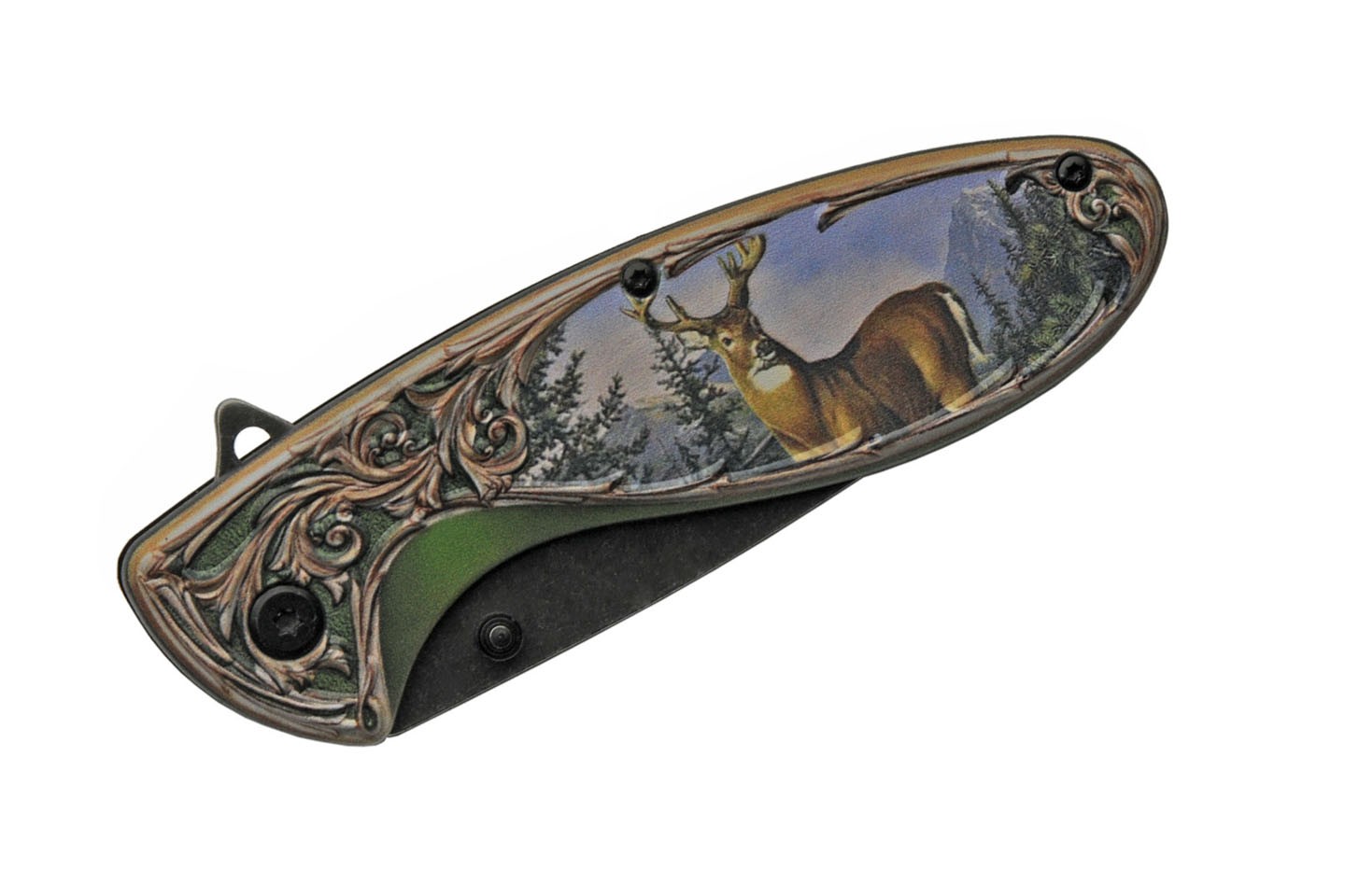 Spring-Assist Folding Knife | Deer Hunter 7.5" Stainless Blade + Pocket Clip