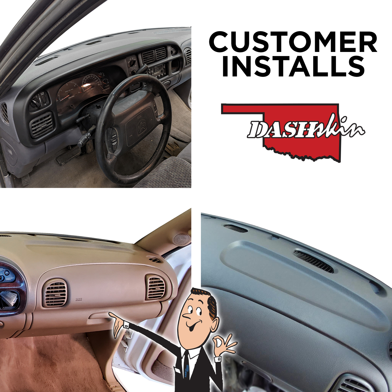 DashSkin Molded Dash Cover for 1998-2001 Dodge Ram in Mist Grey *C3