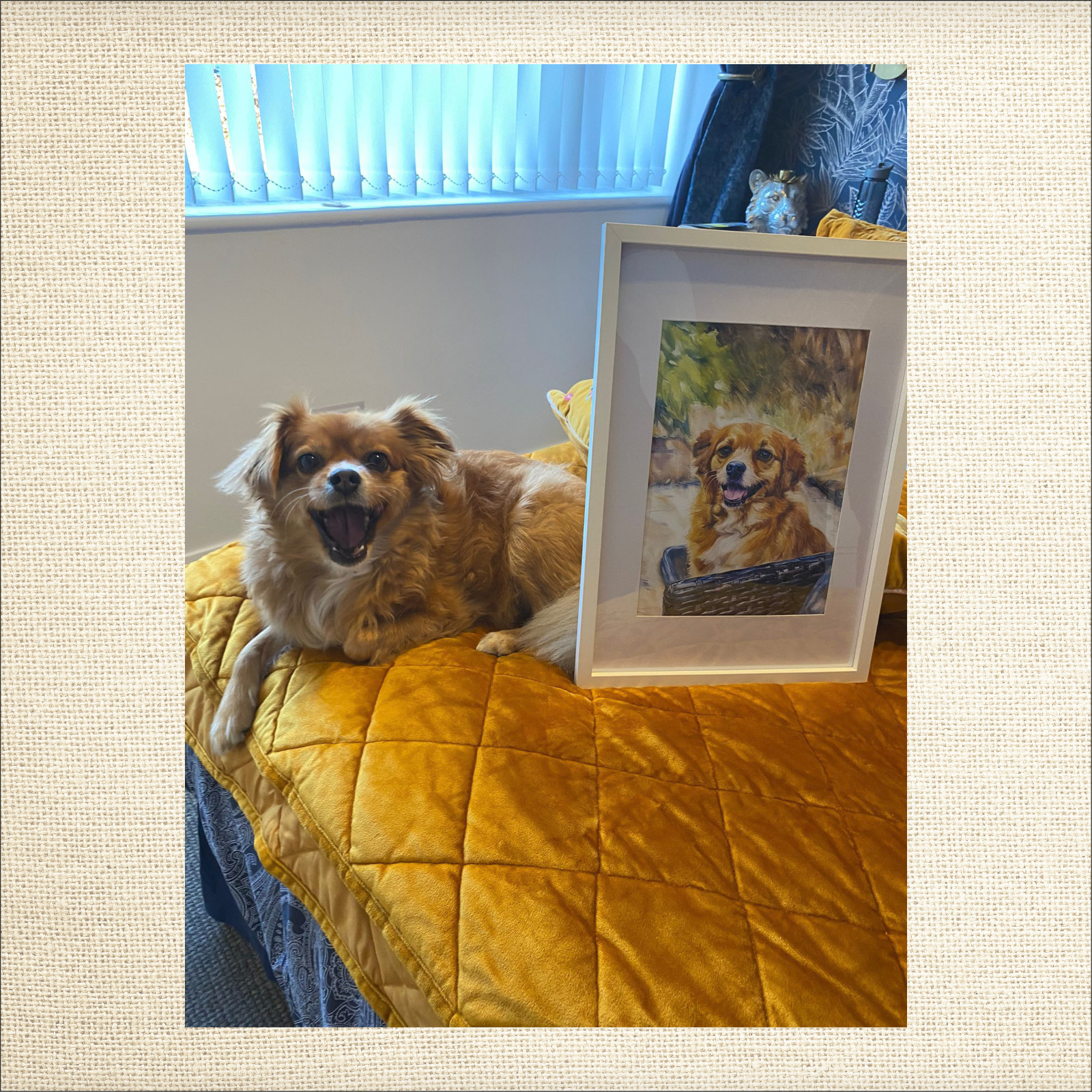 A4 FRAMED Custom Pet Portrait  Dog Cat Bird Hamster Fish Personalised Print 2425