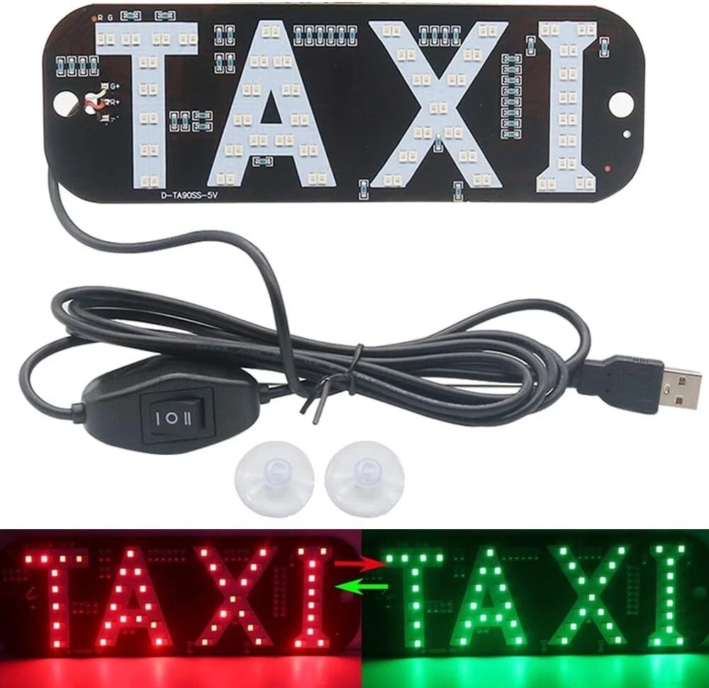 Taxi Light,dual Colors Taxi Led Sign Decor, 2 Color Changeable Taxi Led