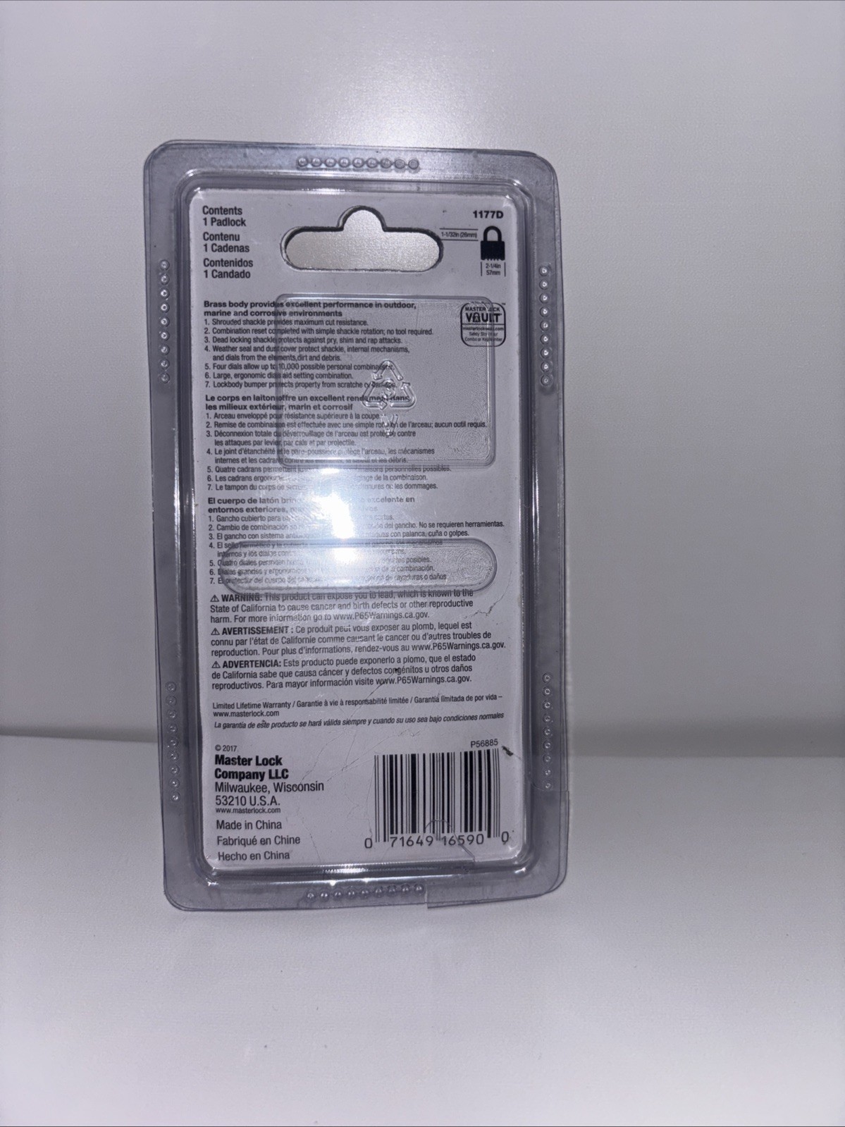 Combination Padlock: High Security, MASTER LOCK, Boron, Brass, Gold,