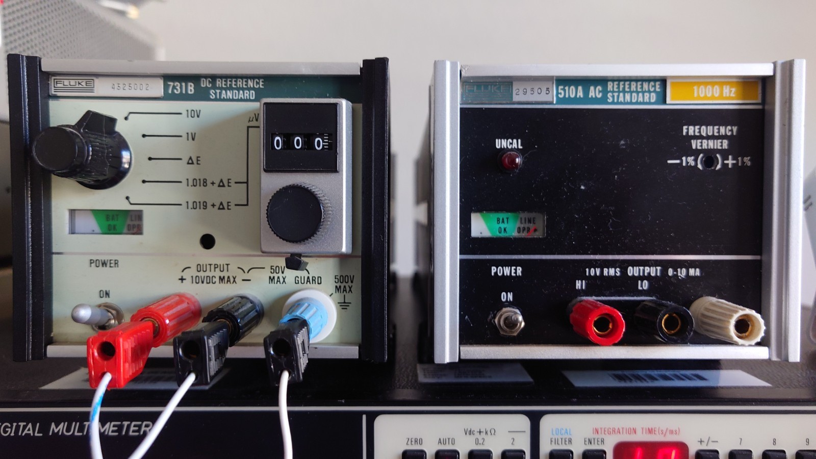Fluke 10V Voltage Standard Set - 931B (DCV) and 510A (ACV) - NIST Calibrated