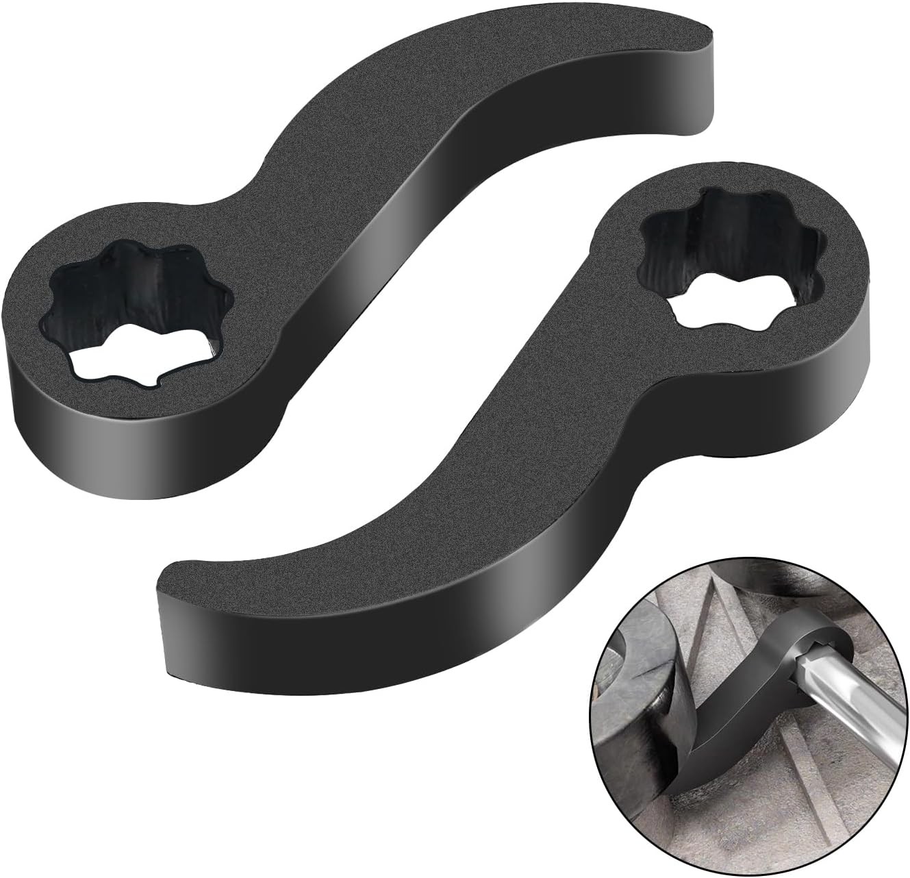 2Pcs Pry Bar Wrench Adapter & Ratchet Attachment for 1/2" Square Car Tools