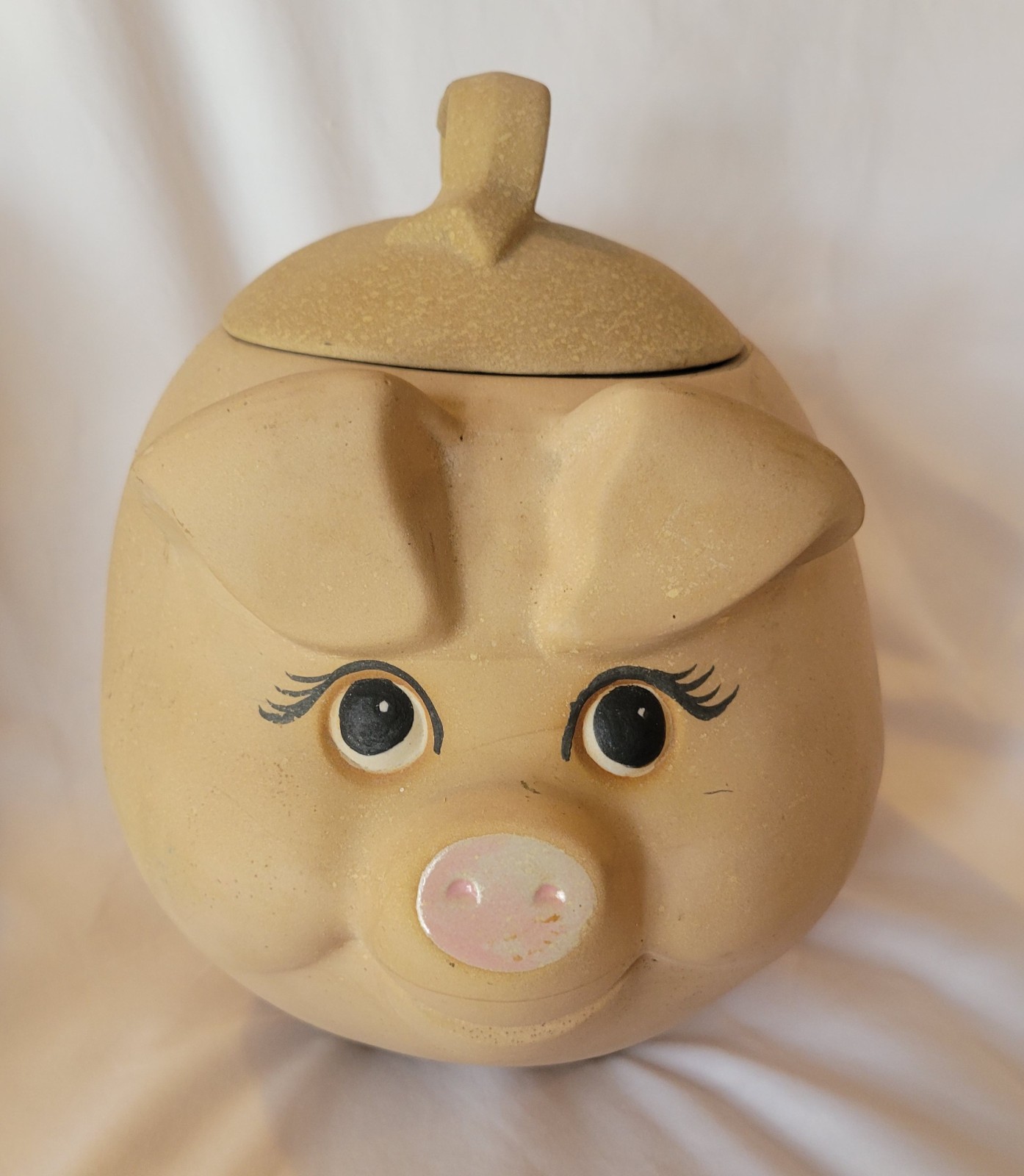 RARE VINTAGE POPPYTRAIL METLOX PIG COOKIE JAR CANISTER BOW