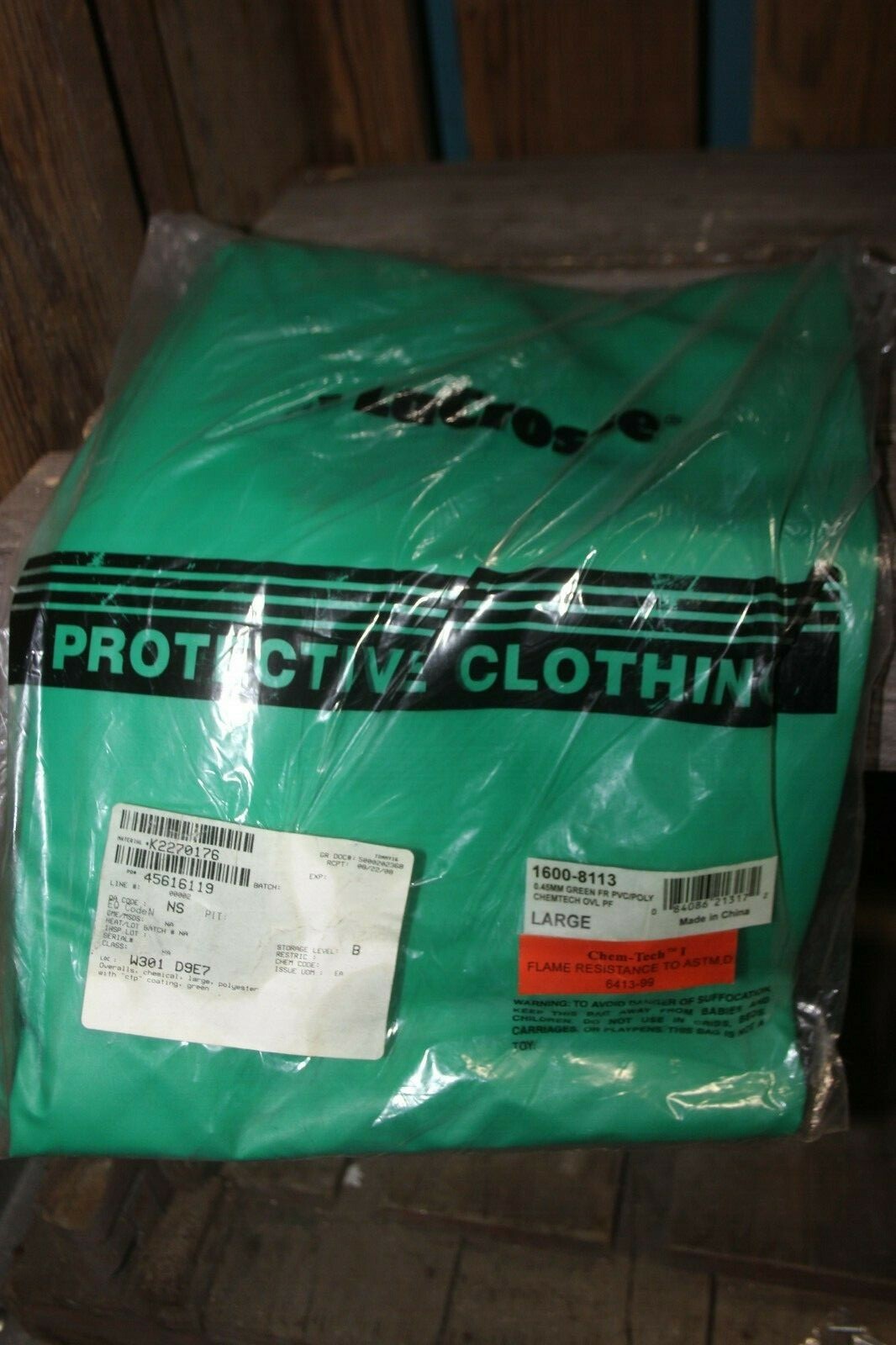 New LaCrosse 1600-8113 Large PVC/Poly Chemtech Coveralls .045
