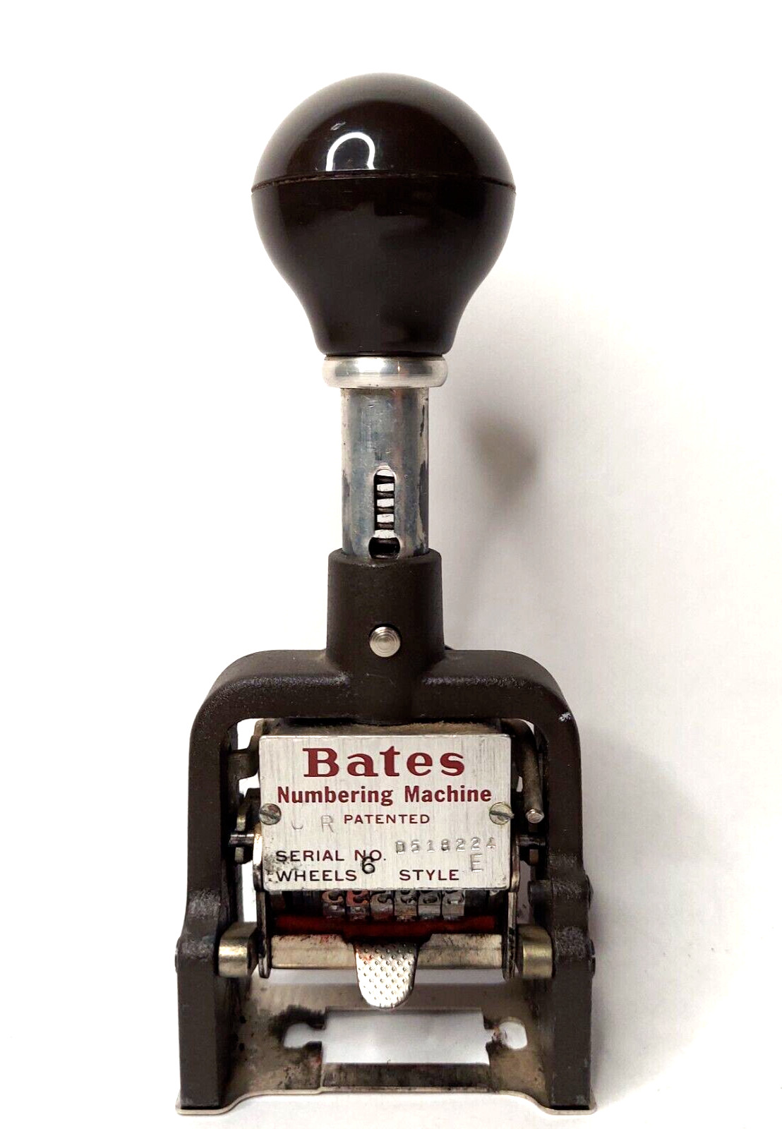 Bates Numbering Machine Wheels Style D518224 Vintage