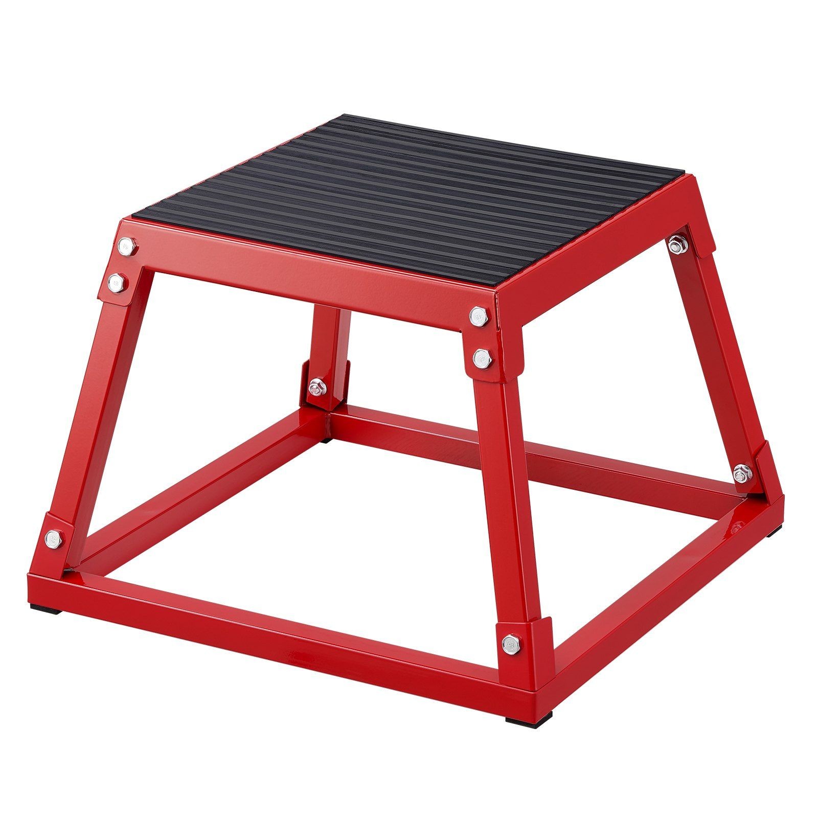 12in Steel Plyo Platform 500lb Weight Limit Anti-Slip Rubber Feet Red