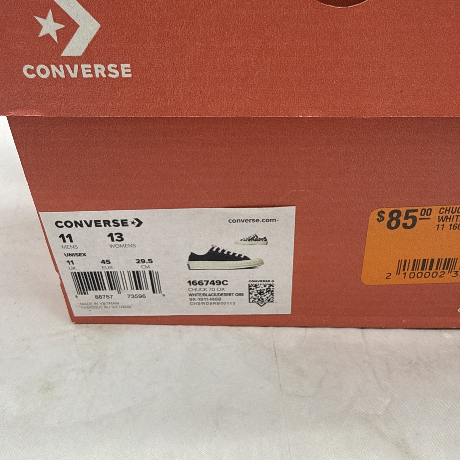 Converse CTAS 70 OX 166749C Black Leopard Casual Shoes Sneakers Size 11 Unisex