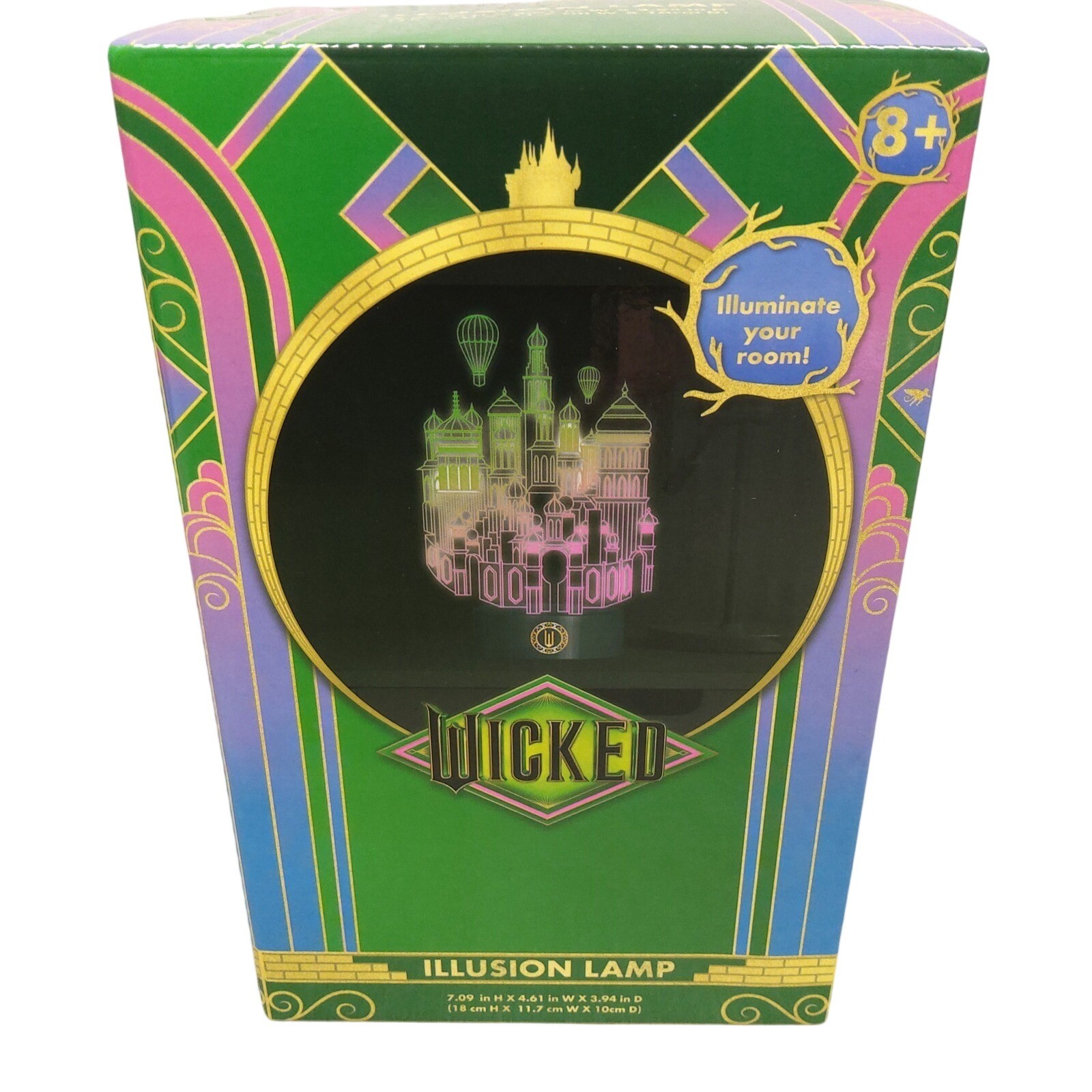 Universal Wicked Emerald City 3D Illusion Lamp Battery Operated New In Box