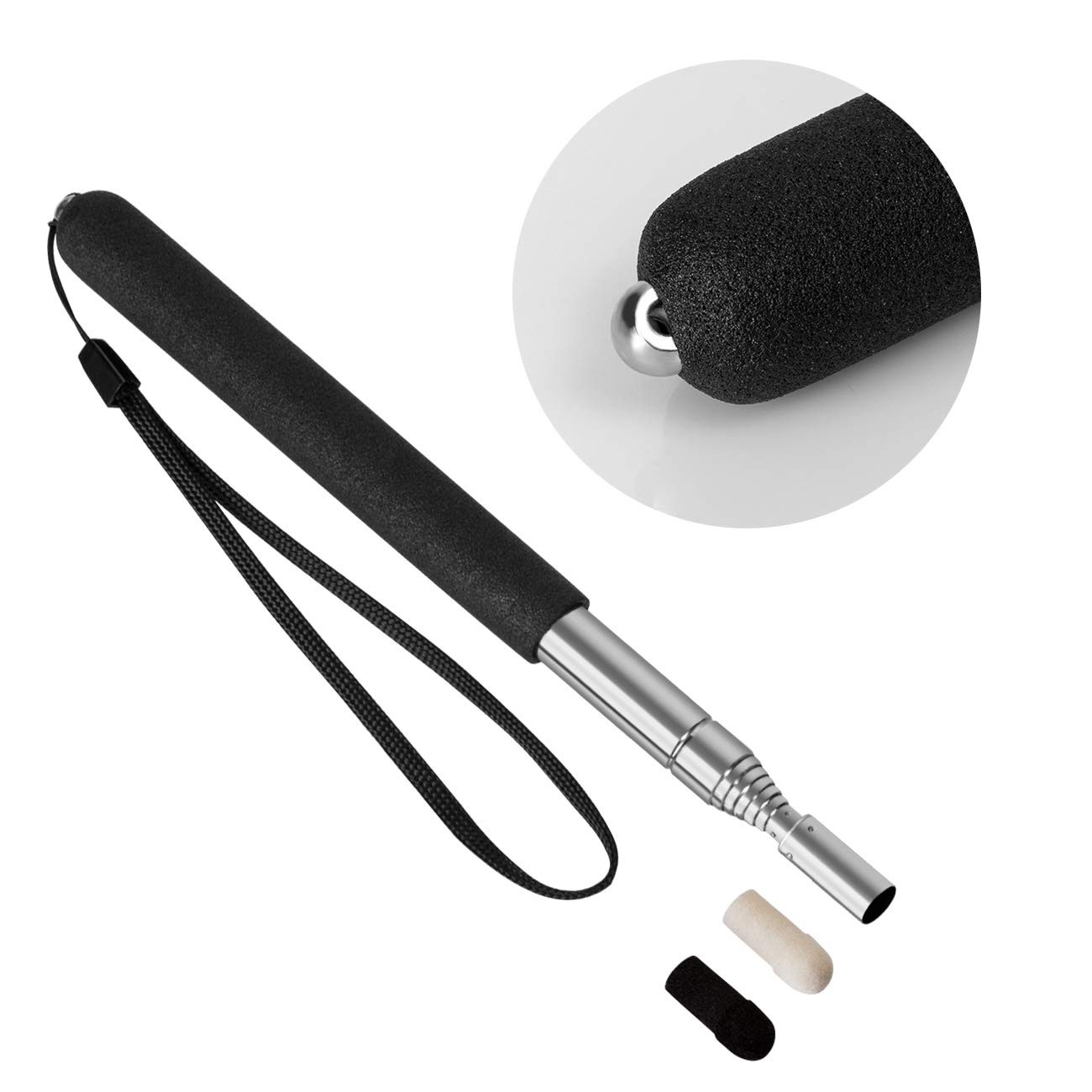 Teachers Pointer Stick, Telescopic Teaching Pointer, 1 Pack, Black