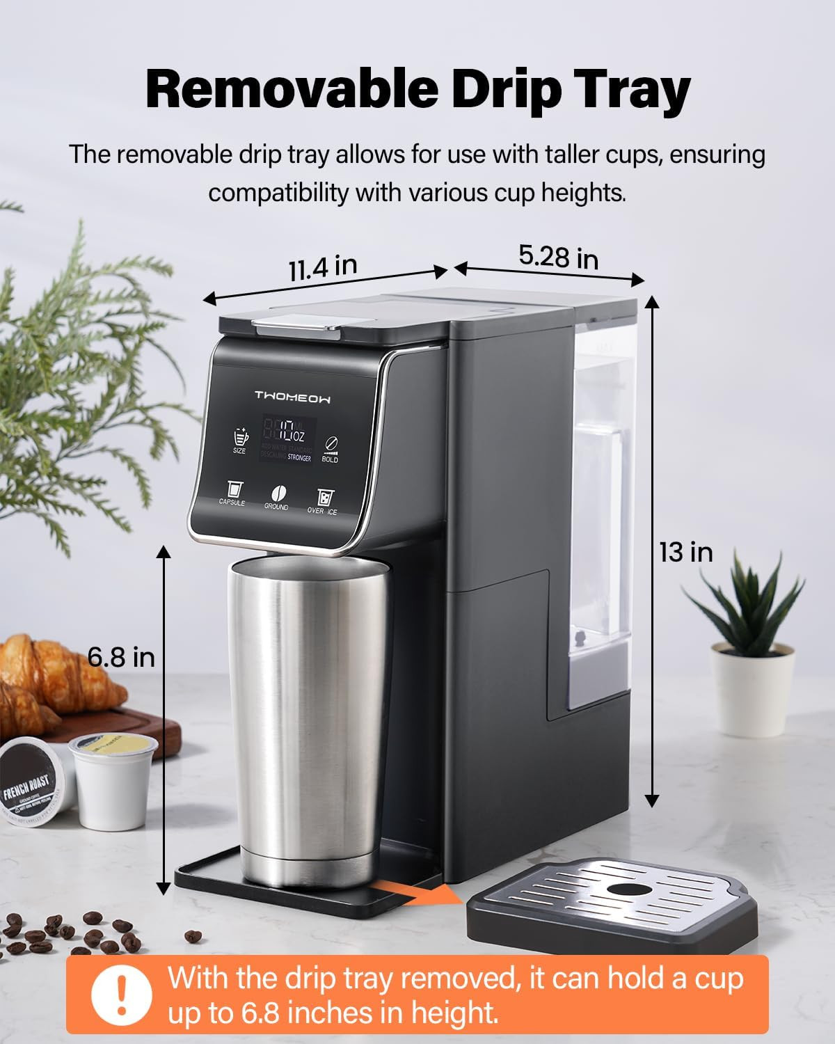 K Cup Coffee Maker with Bold Setting, Single Serve Hot & Iced Coffee Maker for K