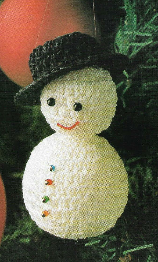 SNOWMAN ORNAMENT CHRISTMAS DIGEST SIZE CROCHET PATTERN INSTRUCTIONS