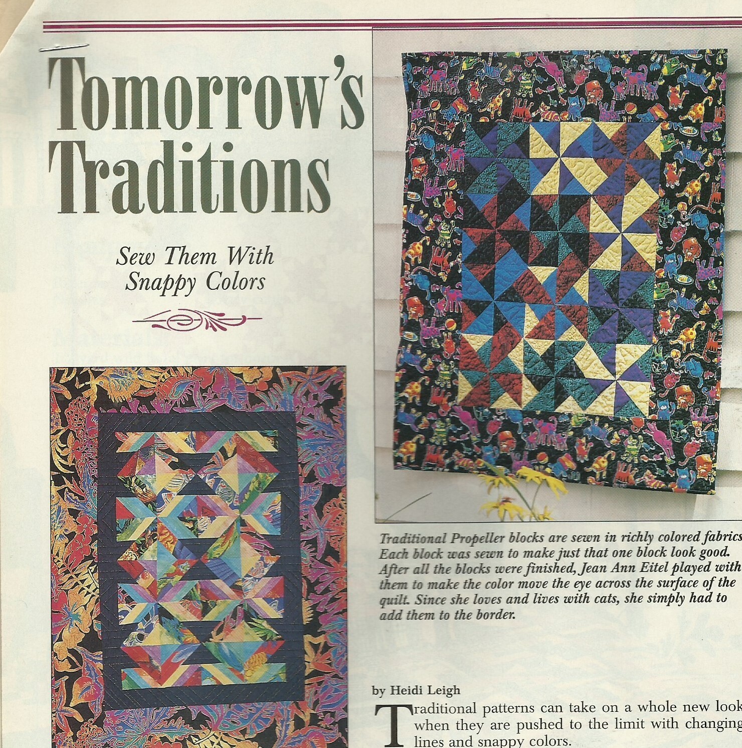 E0186  PROPELLER & SUNSHINE & SHADOWS VARIATION QUILT PATTERN/INSTRUCTIONS