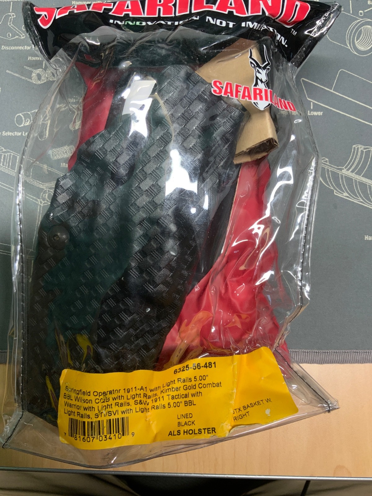 Safariland Basketweave Holster for Springfield operator 1911-a1 with light rail
