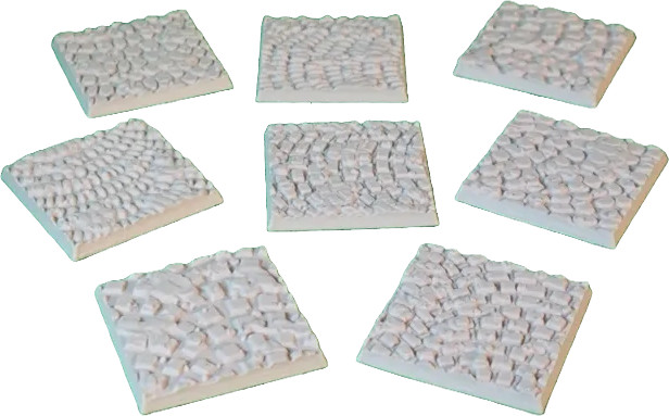 Cobblestone Texture Square Bases for Warhammer Old Hammer Wargames various sizes