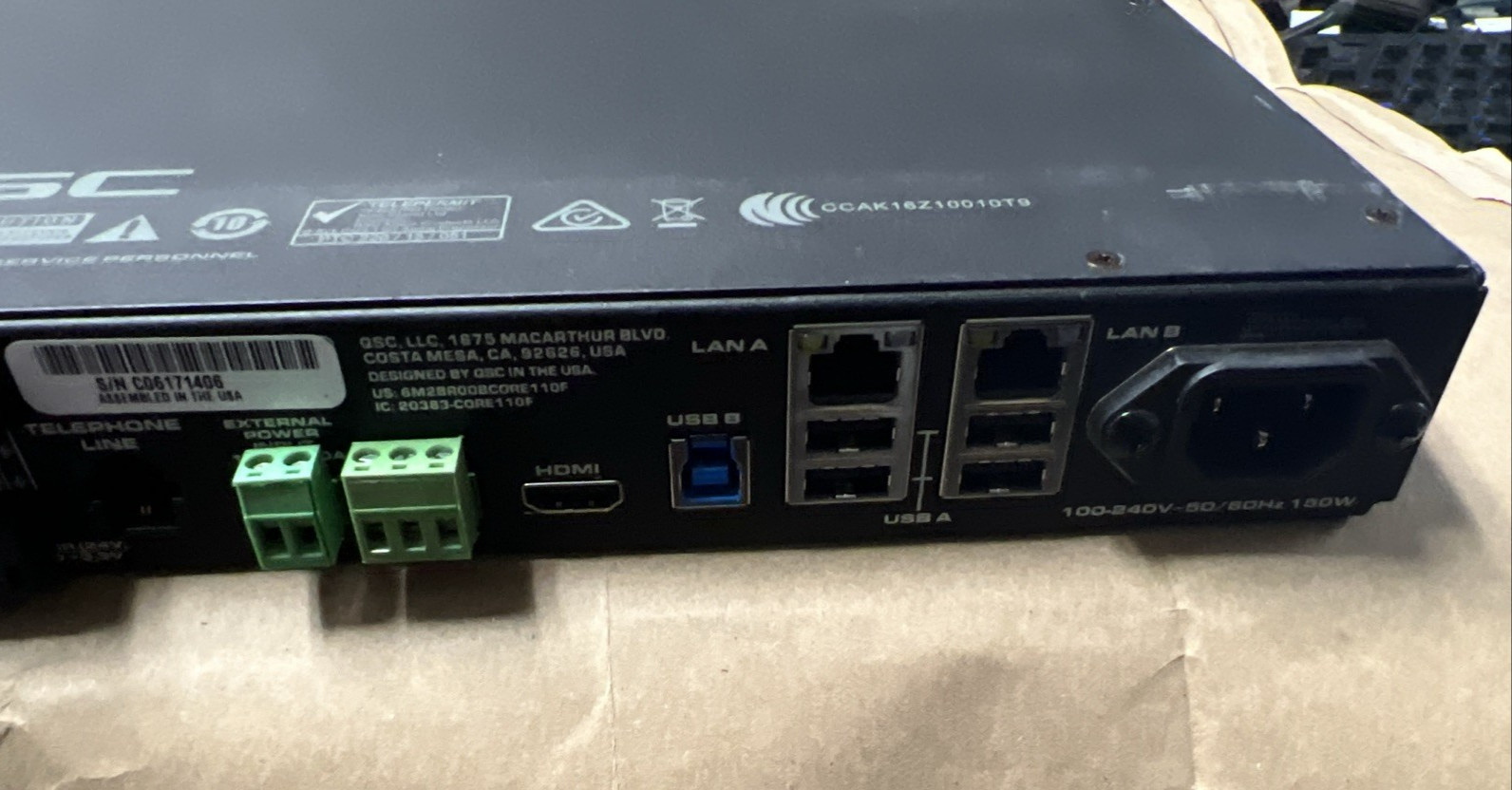 QSC Q-SYS Core 110f Digital Signal Processor USB/Flex Channels