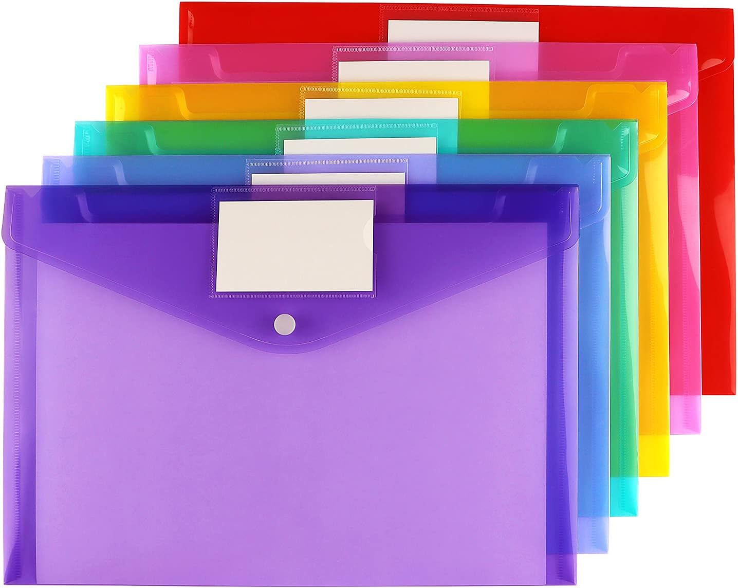 6 Pack Clear Document Folders Plastic Envelopes Poly Envelopes File Envelopes Wi