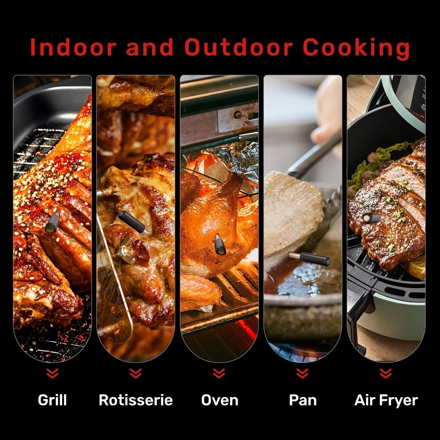 Wireless Meat Thermometer AI WiFi Bluetooth Digital Waterproof Pro