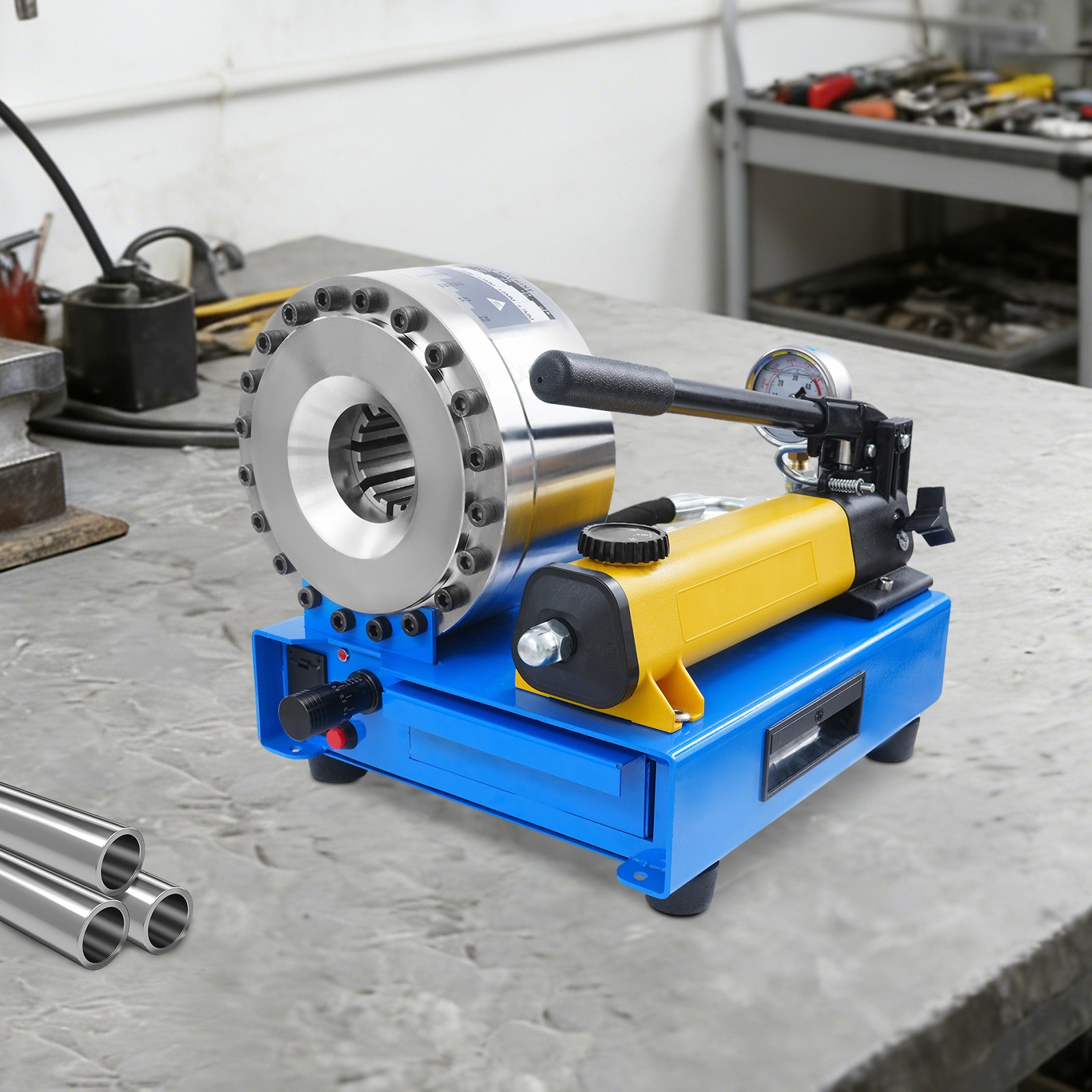 Manual Hydraulic Hose Crimper Pipe Clamping Machine With 8 Sets Dies 10mm-31mm
