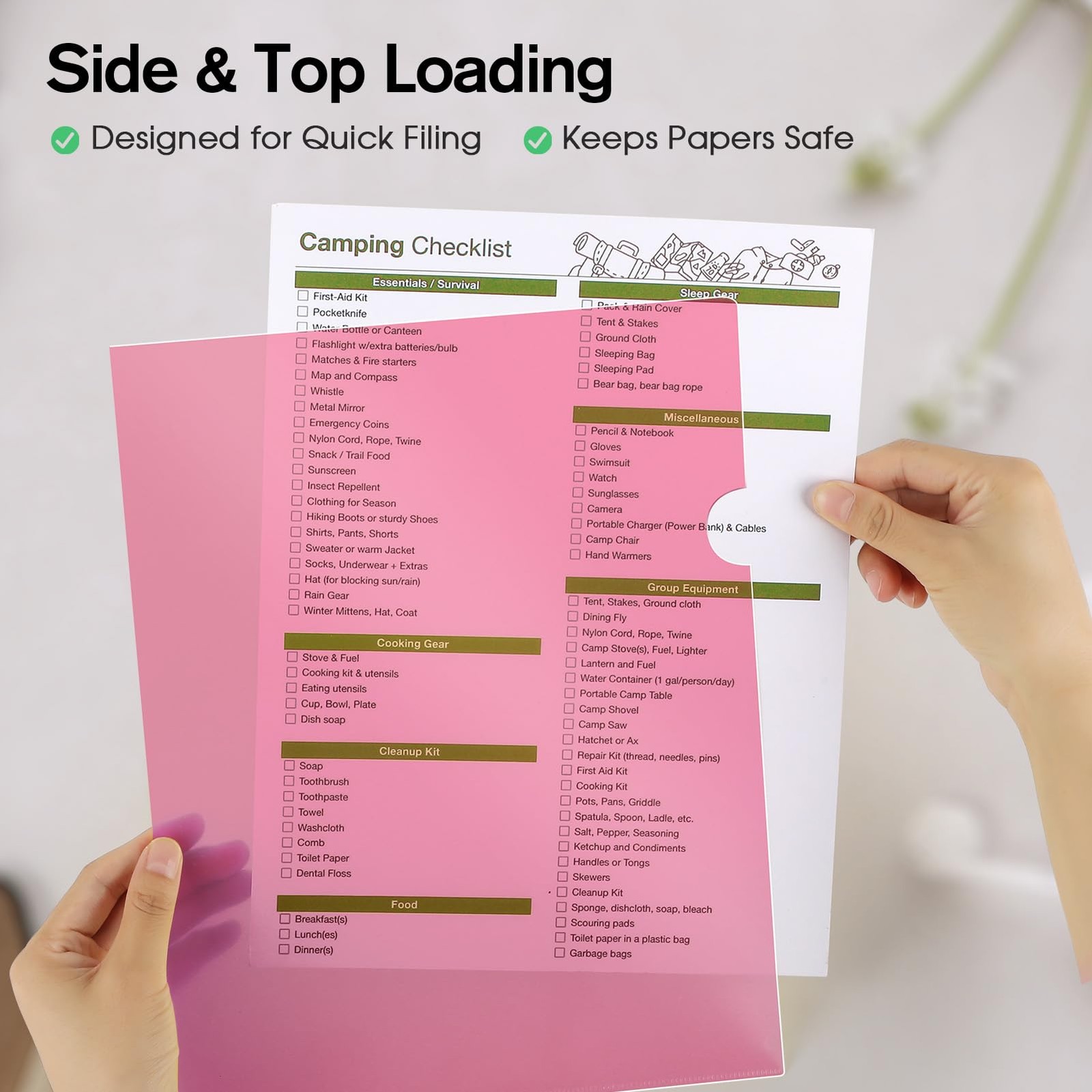 35 Pack Clear Plastic Folders Sleeves Project Pockets for Letter Size 8.5x11 ...