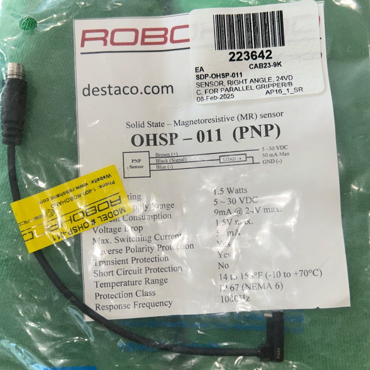 Robohand OHSP-011 (PNP) Solid State-Magnetoresistive Sensor. NEW!      1B