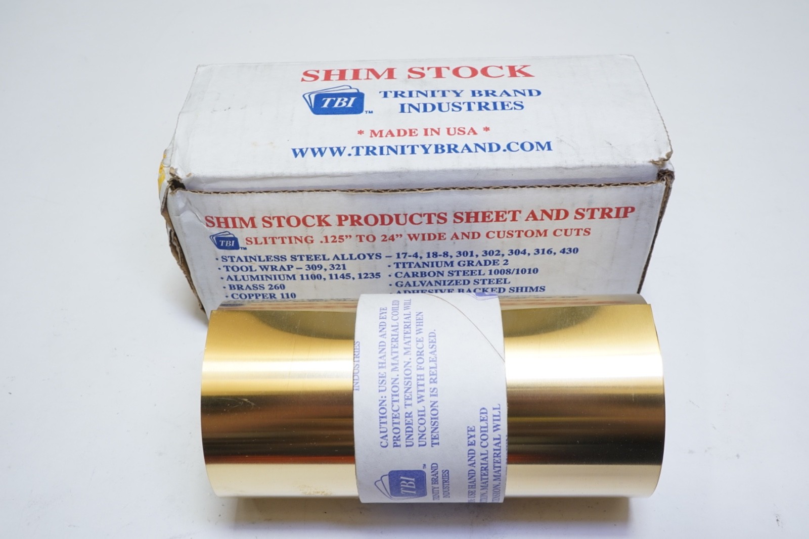 TBI Metal Shim Stock: Roll, 0.0100" Thick, 60" Long, 6" Wide, 260 Brass ShipFREE