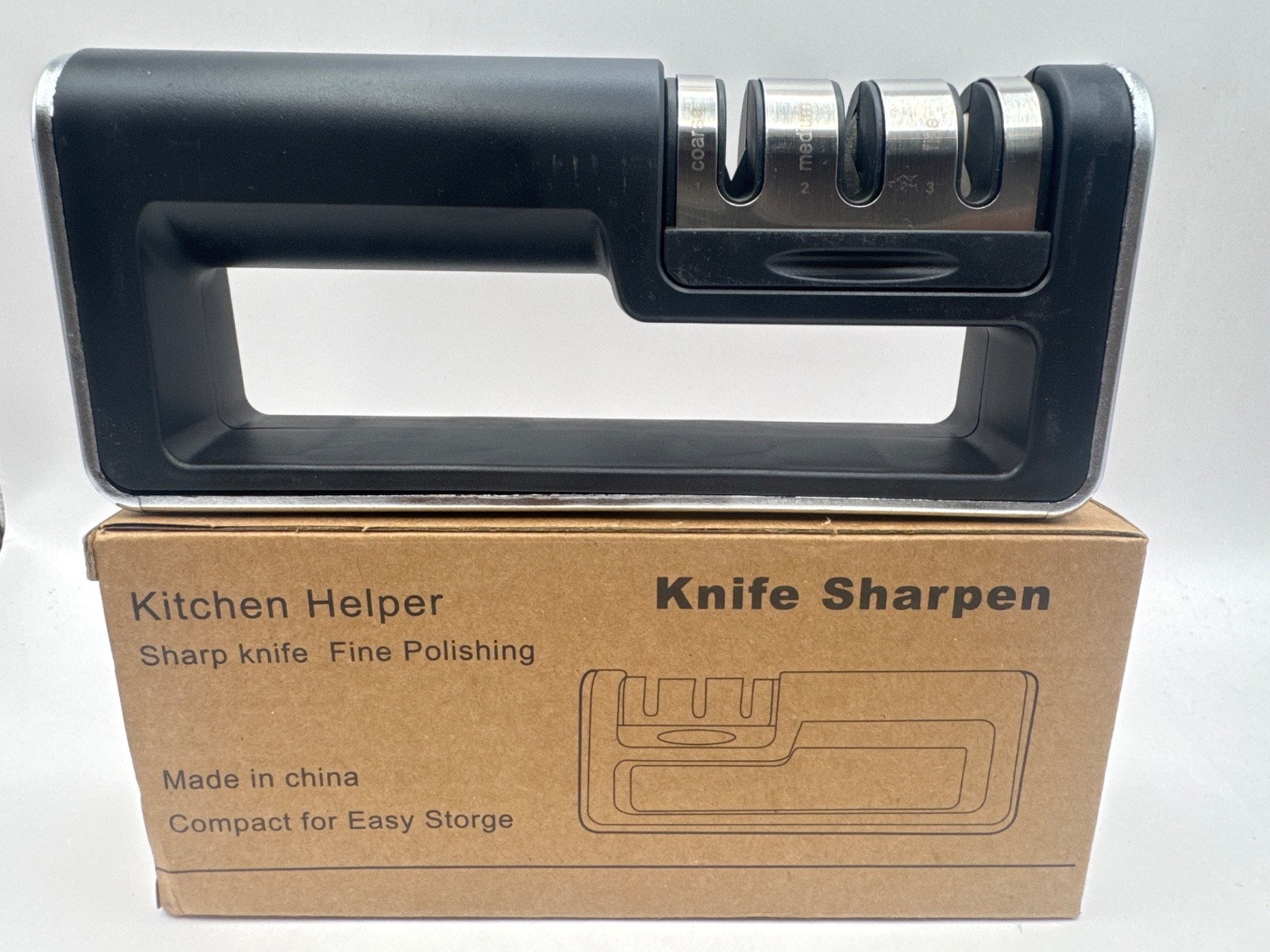 3-Stage Knife Blade Sharpener Sharpening Tool Kitchen Sharpening System Saygogo