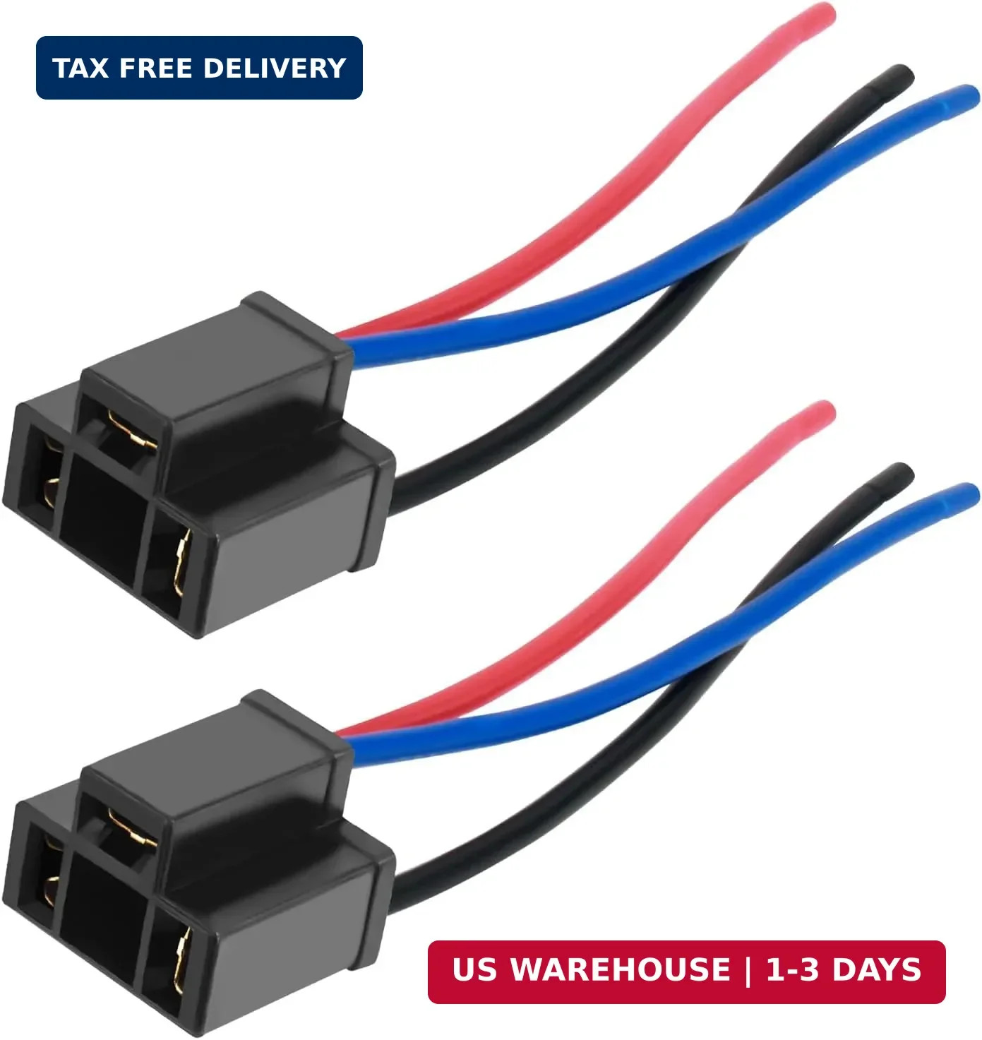 2PCS H4 Headlight Connector,12V 18AWG Headlight Socket with Headlight Pigtail fo