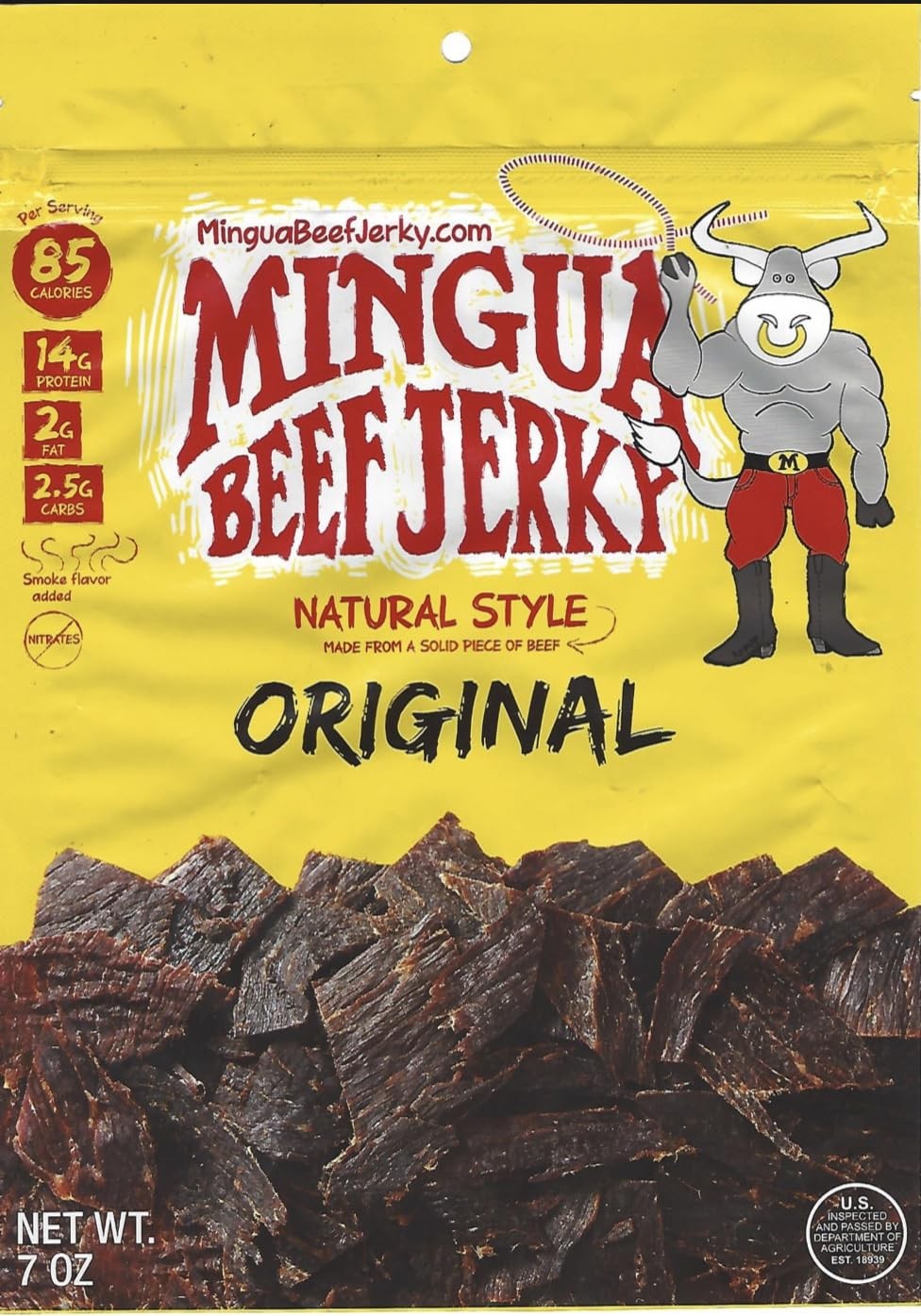 Mingua Mild Jerky 7oz Bag