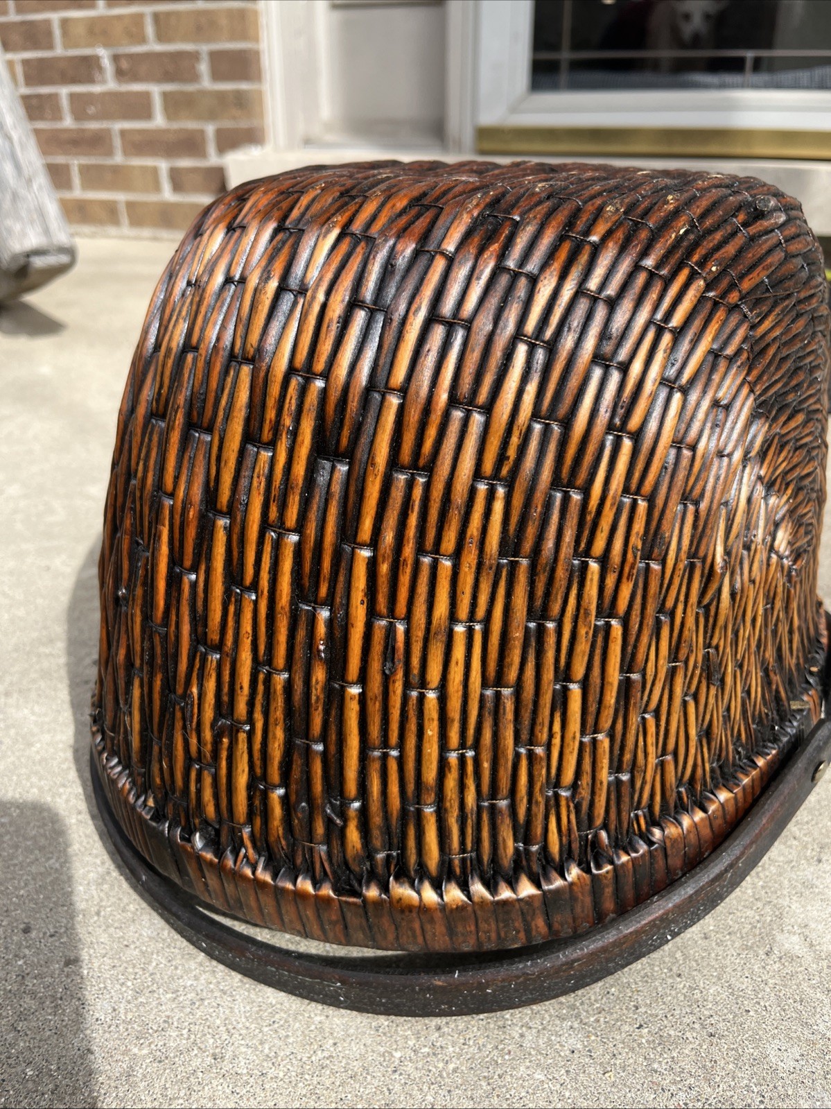 Antique Harvest Gathering Basket w/ Handle Buttocks Melon