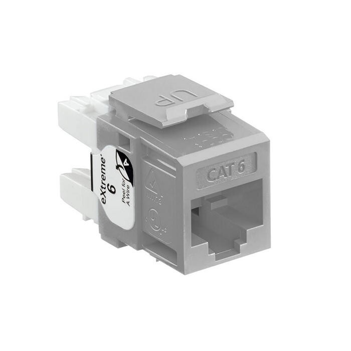 Leviton 61110-RG6 Extreme Catogary 6 8P8C UTP Quickport Jack Gray