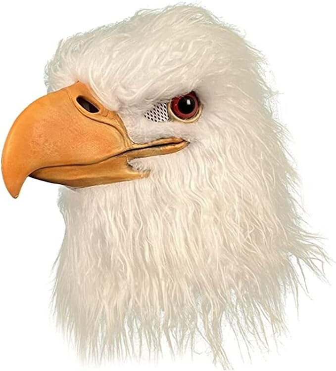 Funny Plush Bald Eagle Helmet Halloween Cosplay Party Realtistic Animal HeaD