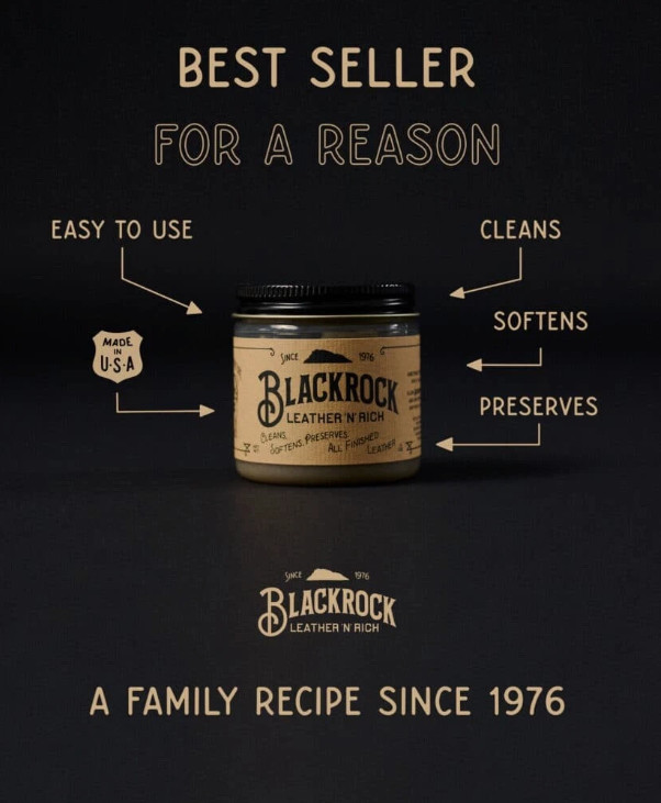 BLACKROCK LEATHER  'N'  RICH Cleaner Conditioner and Protector  4oz JAR