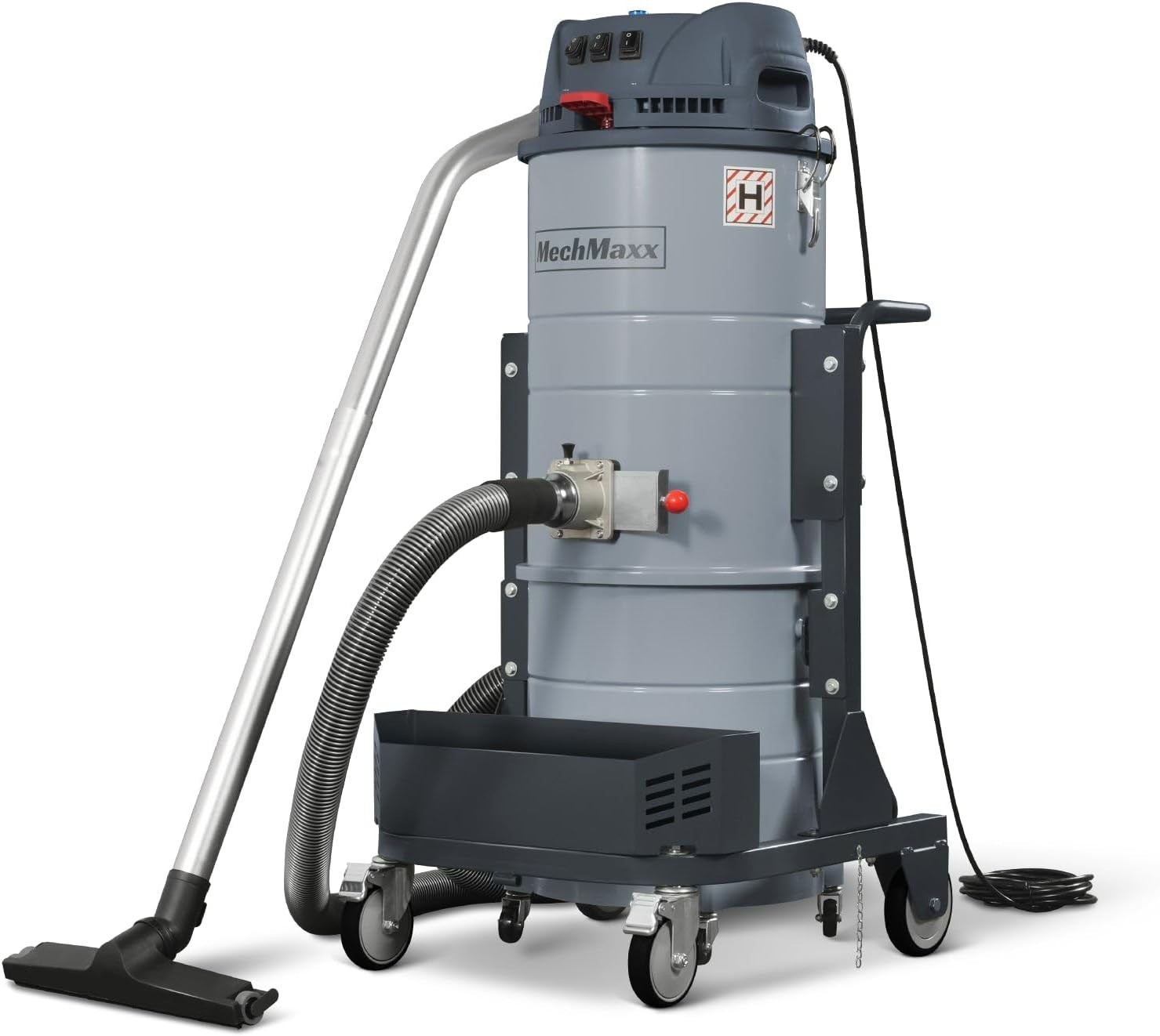 MechMaxx Industrial Wet/Dry Vacuum Cleaner - Three Motor, 3.3 HP, 285 CFM, 16 Ga