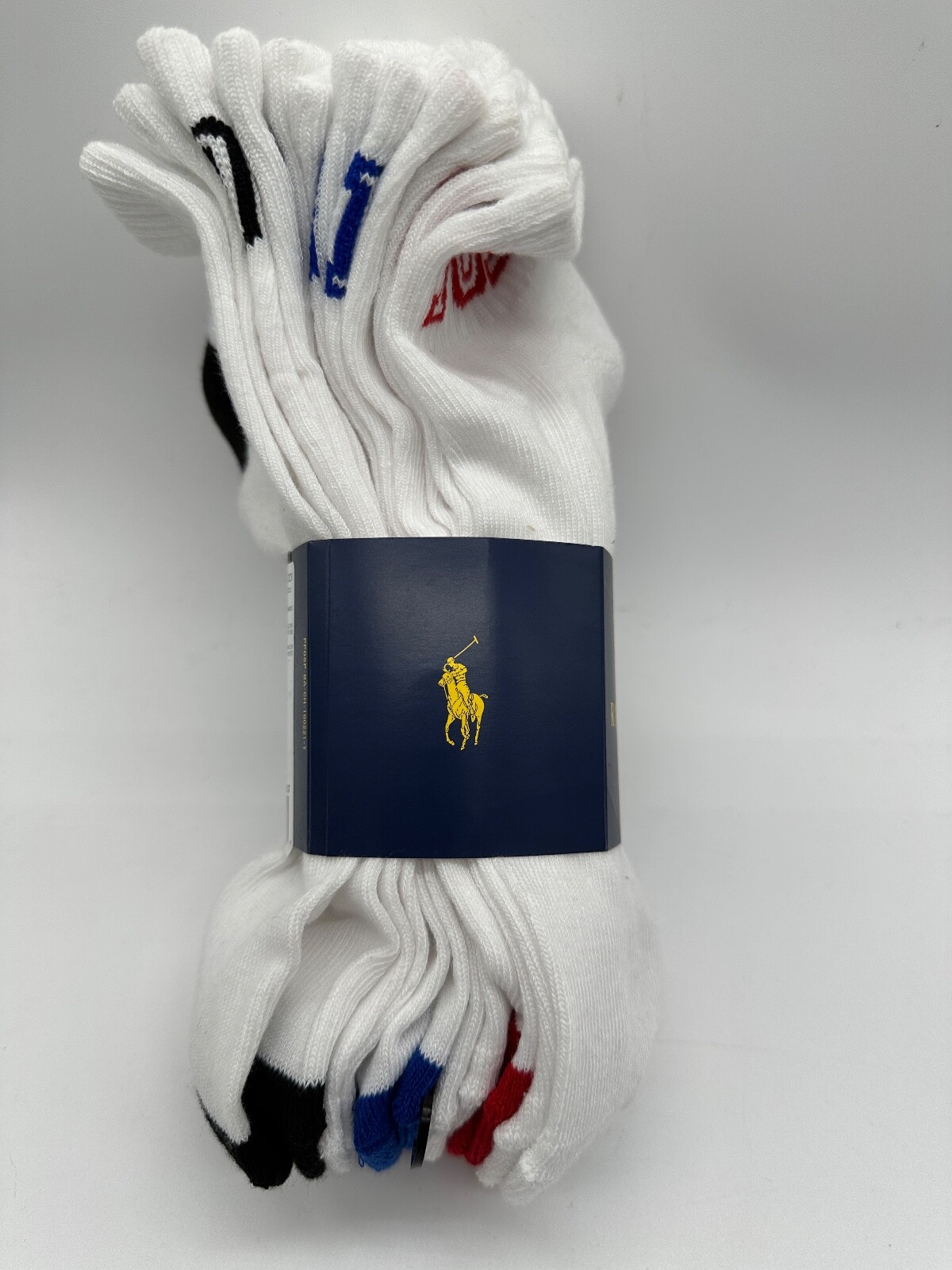 NEW 6 PAIRS MENS POLO RALPH LAUREN ANKLE CUT SOCKS CLASSIC SPORT 10-13 BLK/ WH