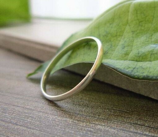 Women's Solid Metal Sterling Silver Simple Eternity Toe Ring White Gold Plated