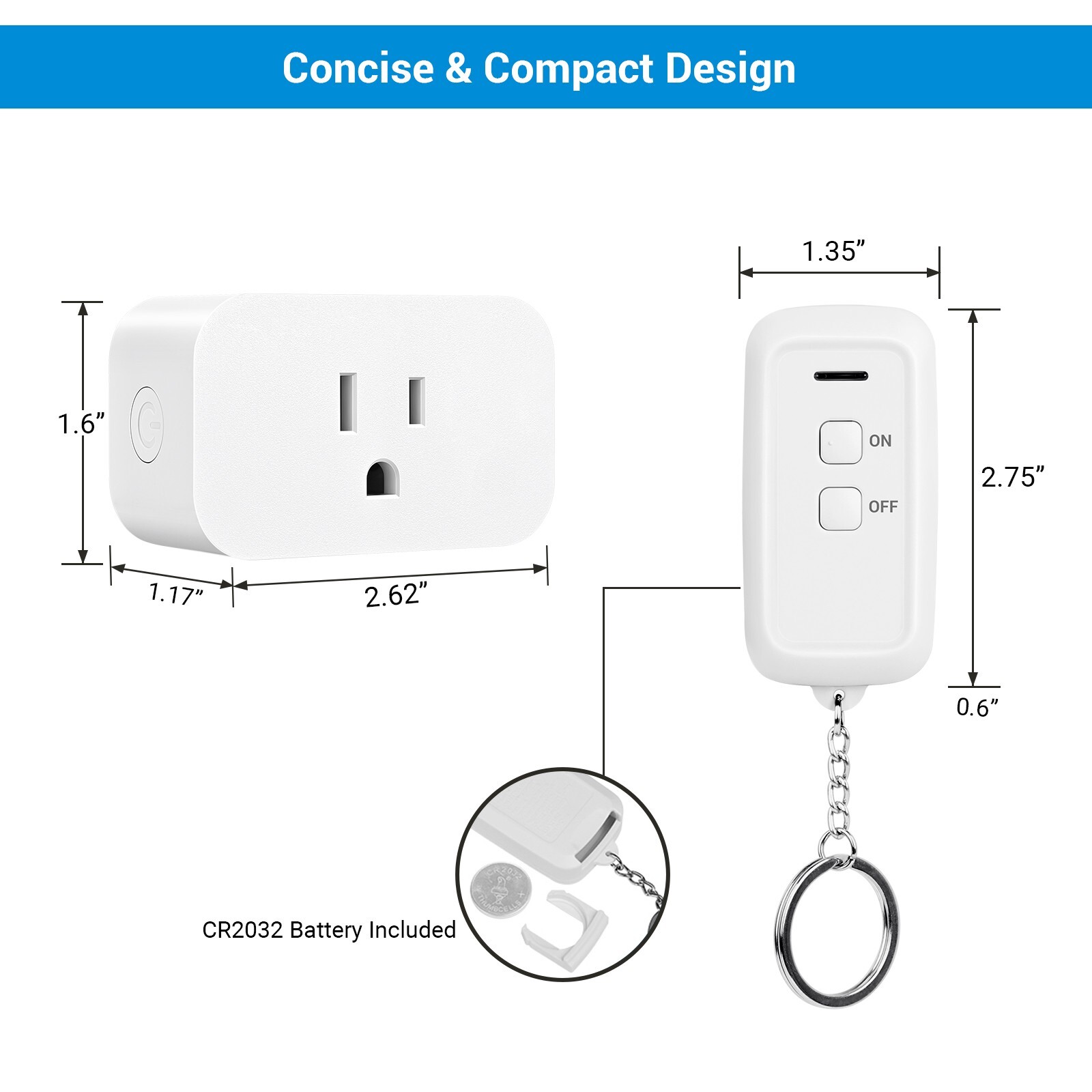 DEWENWILS Indoor Remote Control Outlet, Wireless Remote Light Switch 15A/1875W