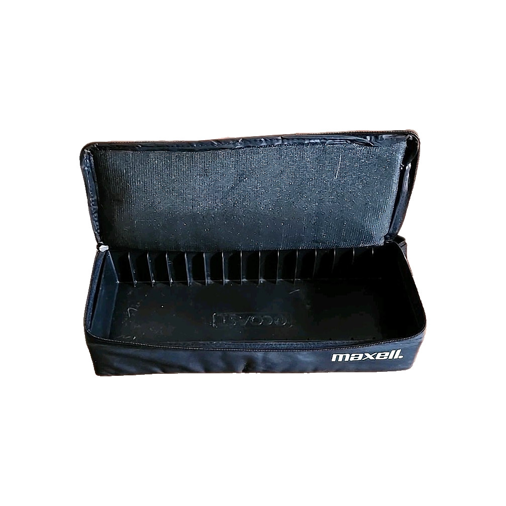Maxell Case Logic 15 Cassette Tape Storage Case Holder Nylon Tote Black USA