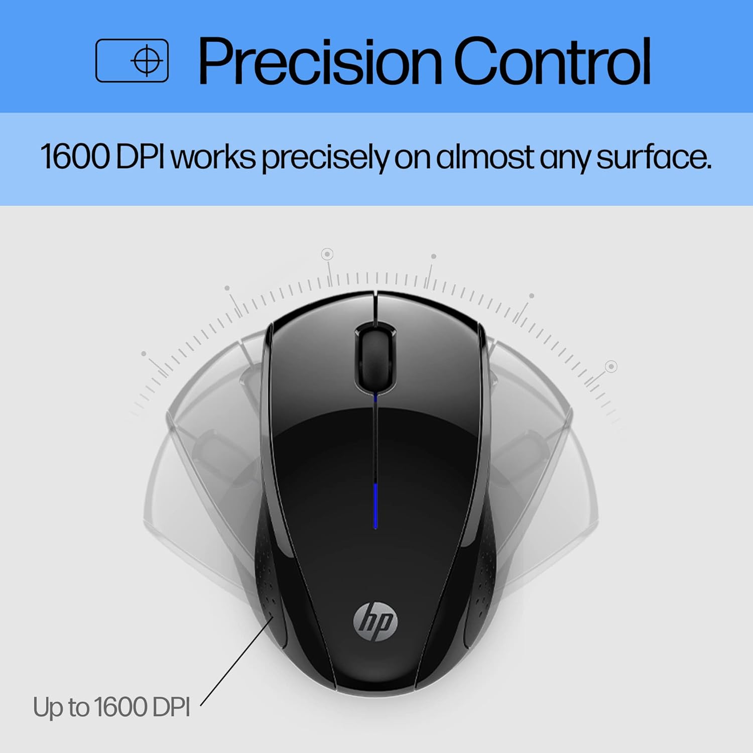 HP X3000 G2 Wireless Mouse - Ambidextrous 3-Button Control, & Scroll Wheel Multi