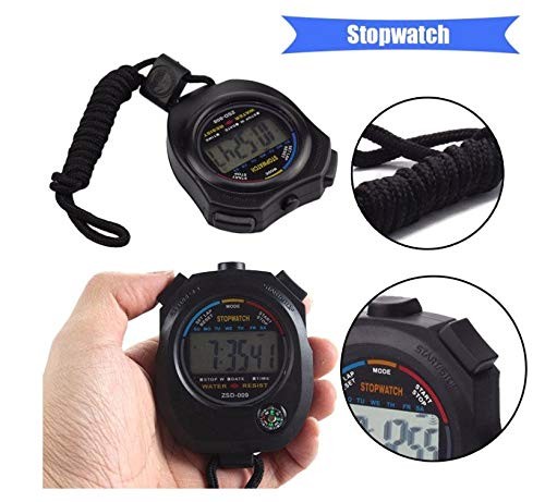 2 Pack MultiFunction Electronic Digital Sport Stopwatch Timer, Large Display ...