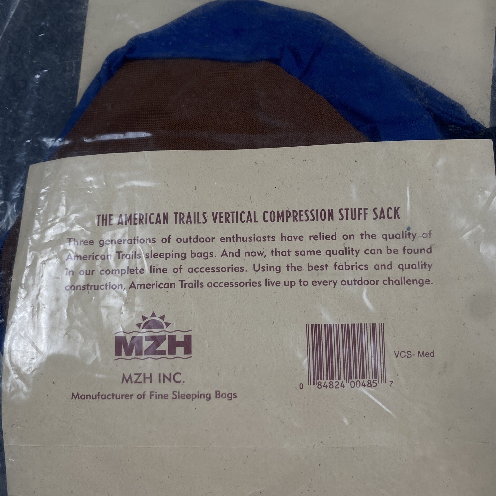 Vintage American Trails Vertical Compression Stuff Sack Medium 8” x 18.5”