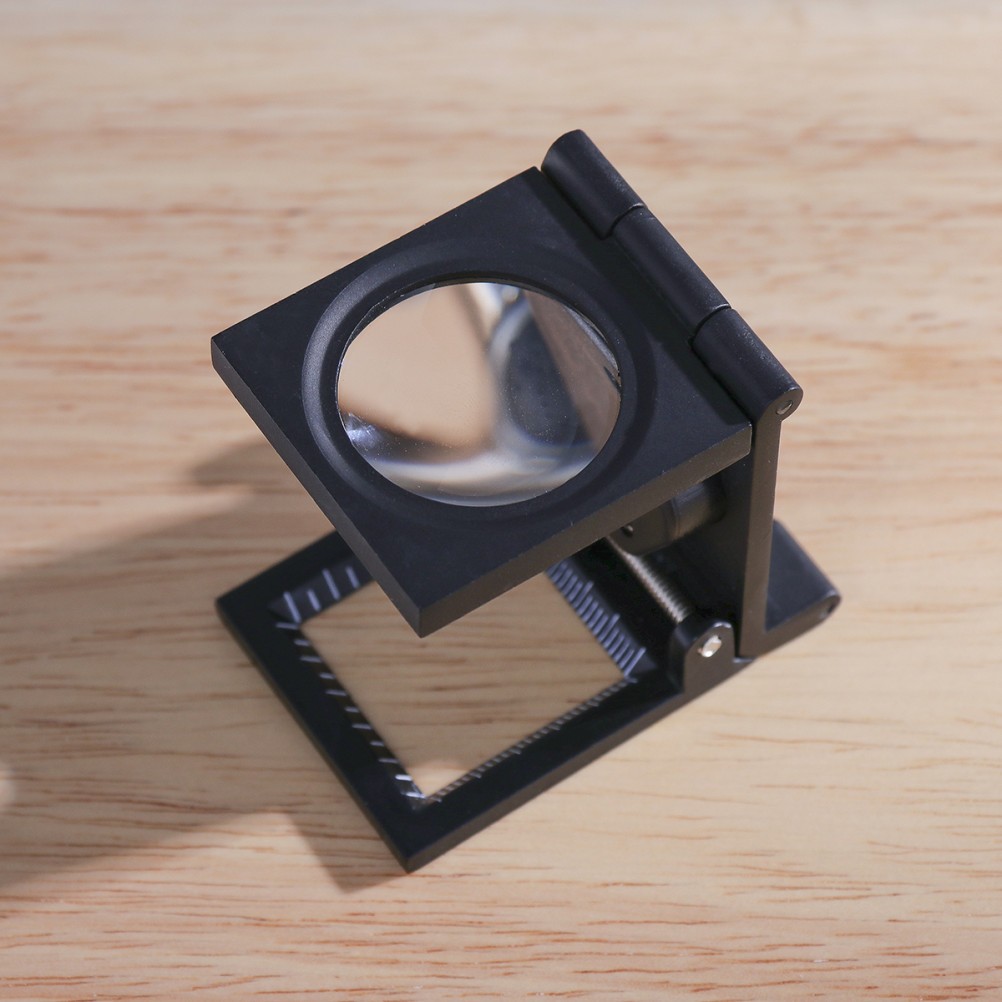 Portable Three Folding Desktop 8X Magnifier Glass Stand with Led Lights Scale