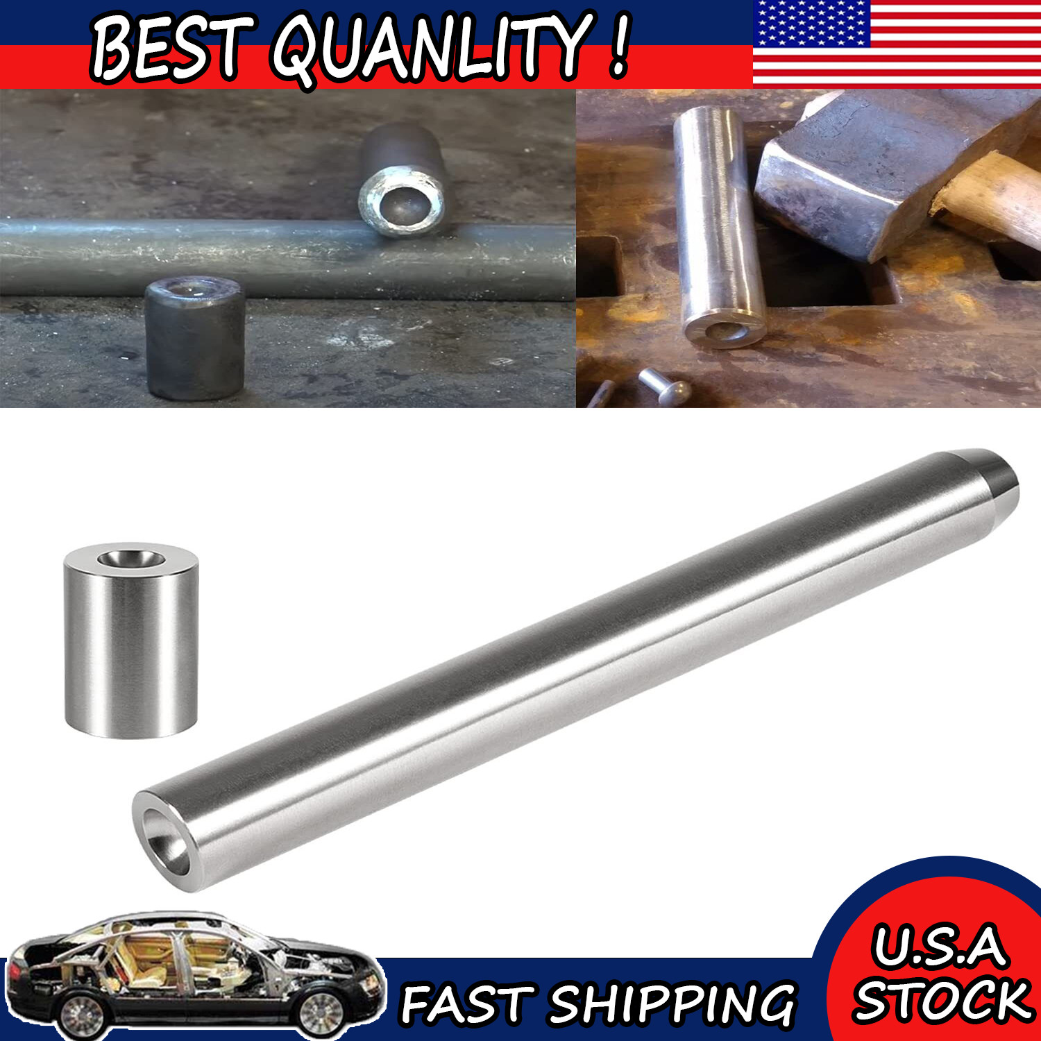 Blacksmith Rivet Doming Tool Set Fits Factory Sized 1/4" Shaft and 1/2" Head