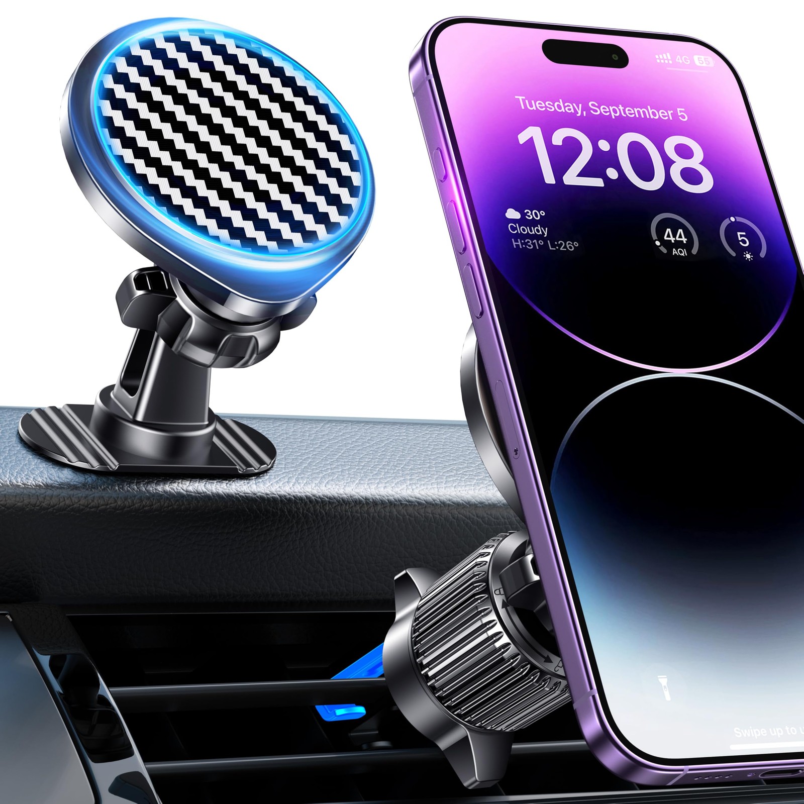Cargador Inalambrico para Auto Coche Mag Safe Para iPhone 17 16 15 14 13 Pro Max