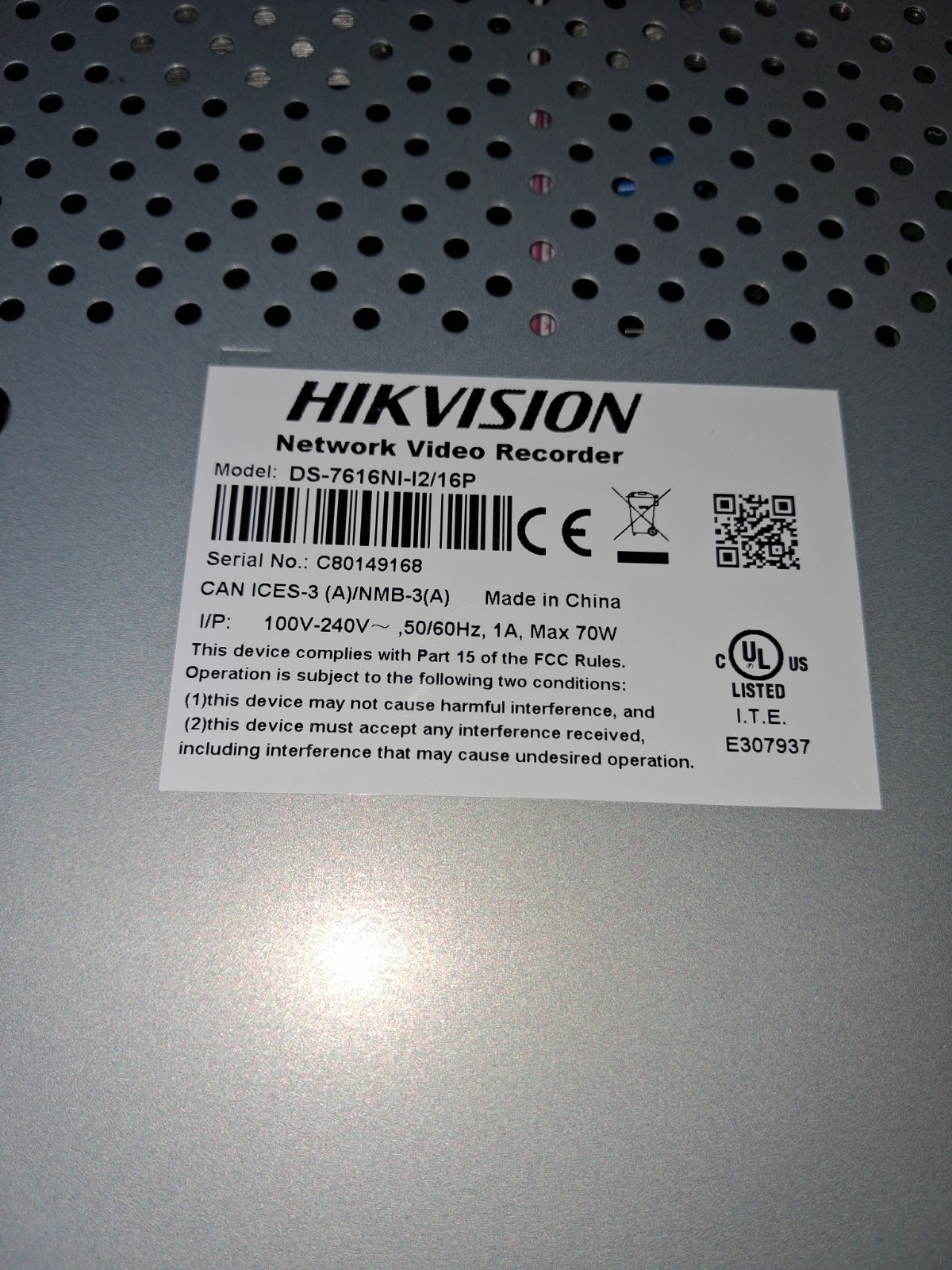 H Vision Network Video Recorder 4TB 4k 64 Cameras